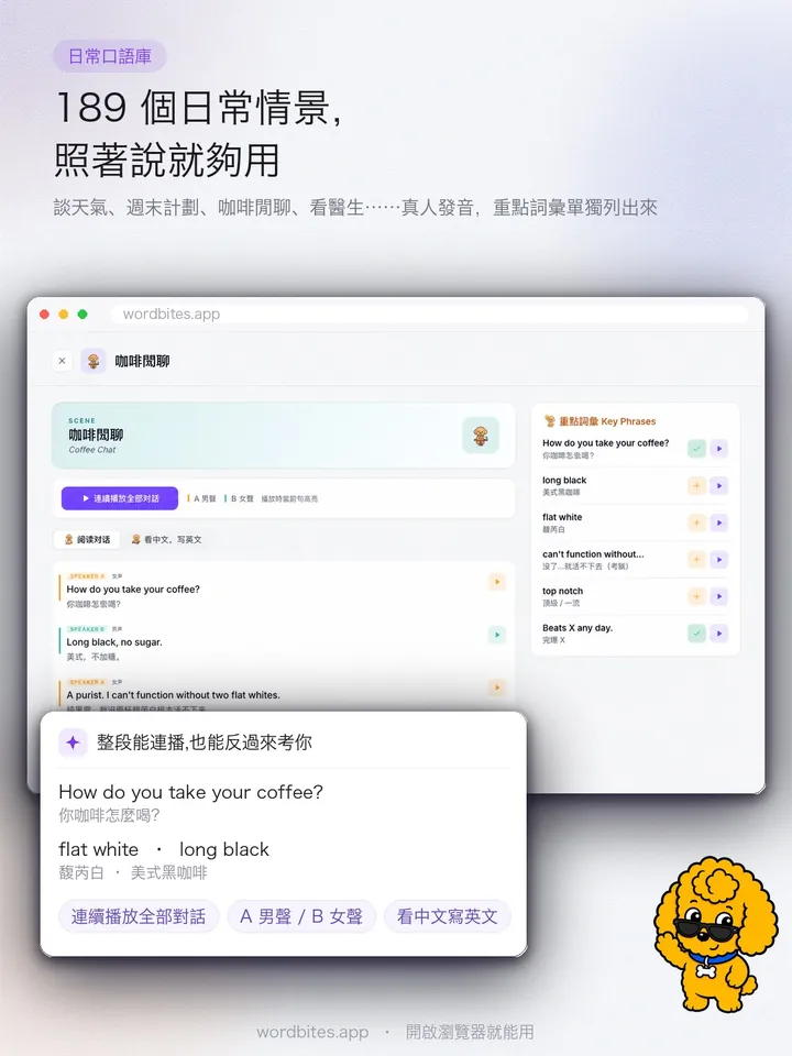 WordBites 189 個日常情景,照著說就夠用